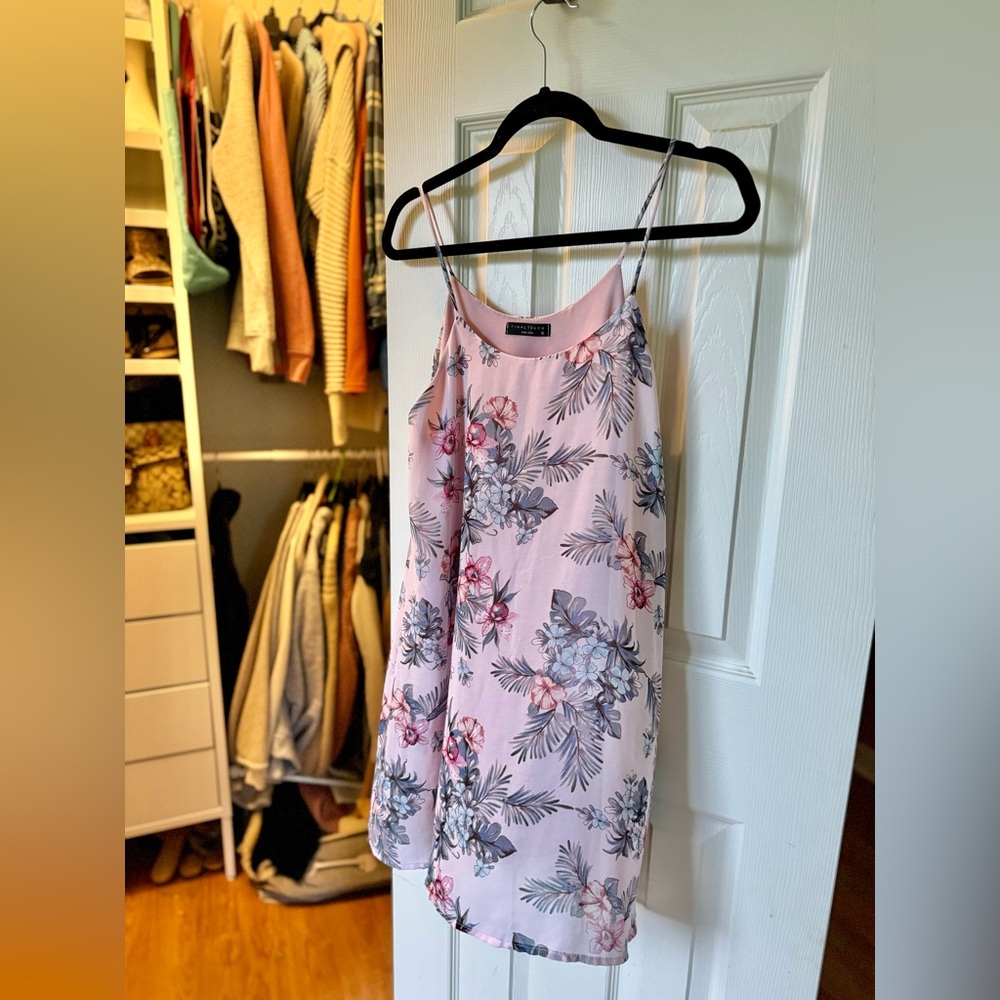Final Touch Pink and Purple Tropical Vacation Dress